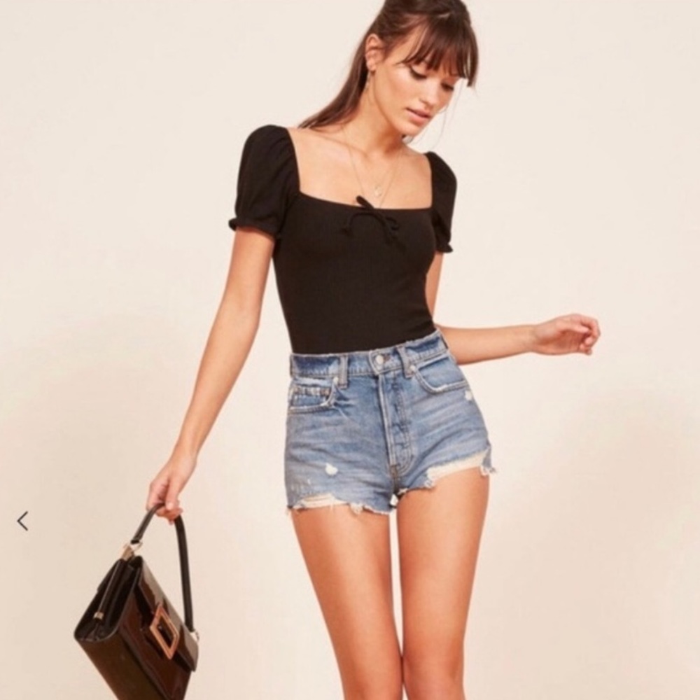 Reformation High-Waist Dixie Shorts in Shasta